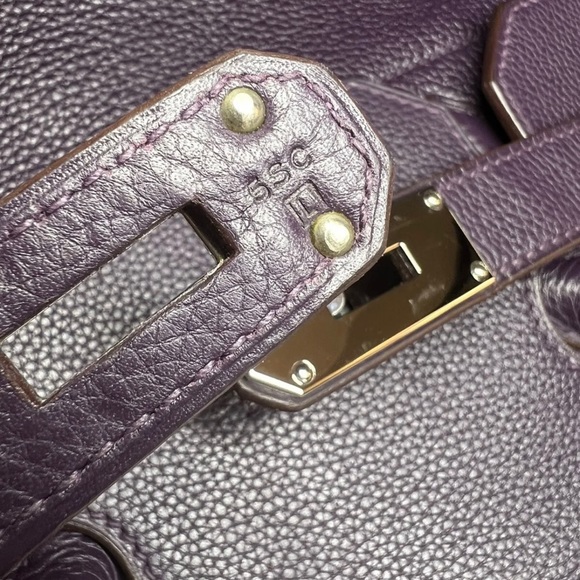 Hermès BIRKIN HAC 40 Rare Palladium HW CLEMENCE RAISIN L STAMP08 - Picture 9 of 14